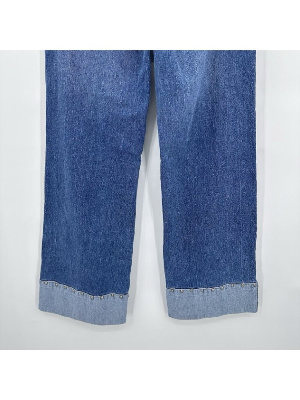 EVEREVE Ever Vintage Hem w Studs Wide Leg Jean 26 medium blue high waist - Picture 8 of 11